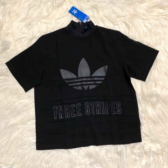 Adidas Black High Neck Top M - Picture 2 of 5